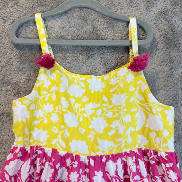 Mini Boden Girls Floral Rainbow Tiered Dress Smocked Back Strapless 8 9 Years - Picture 3 of 13